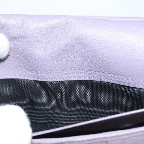 BALENCIAGA Classic Continental Zip Wallet Leather Purple - Picture 11 of 15